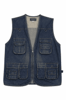 Y2K BIDANLI ΓΙΛΕΚΟ DENIM ΣΤΡΑΤΙΩΤΙΚΟ ΜΠΛΕ ΑΝΤΡΙΚΟ PRE OWNED L