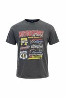 ROMWE T SHIRT RACING GRAPHIC FADED BLACK ΑΝΤΡΙΚΟ PRE OWNED XL