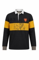 RUGBY POLO SHIRT VINTAGE ΜΑΥΡΟ ΚΙΤΡΙΝΟ ΑΝΔΡΙΚΟ PRE OWNED XL