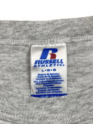 RUSSELL ATHLETIC TSHIRT VINTAGE 6 MAN GRAPHIC GREY UNISEX L pre-owned