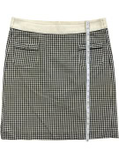 'S MAX MARA SKIRT CASUAL CHECK PATTERN LOGO BLACK-WHITE WOMEN L