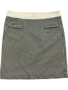 'S MAX MARA SKIRT CASUAL CHECK PATTERN LOGO BLACK-WHITE WOMEN L