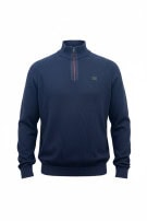 S OLIVER ΠΛΕΚΤΟ HALF ZIP MINIMAL NAVY ΑΝΤΡΙΚΟ PRE OWNED XXL