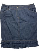 SANDRO FERRONE DENIM SKIRT VINTAGE LOGO BLUE WOMEN XL