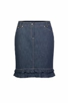 SANDRO FERRONE DENIM SKIRT VINTAGE LOGO BLUE WOMEN XL