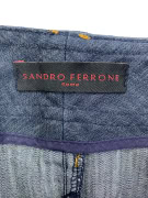 SANDRO FERRONE DENIM SKIRT VINTAGE LOGO BLUE WOMEN XL