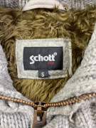 Schott N.Y.C. Cardigan lavorato a maglia con bottoni toggle foderato in sherpa grigio da uomo S
