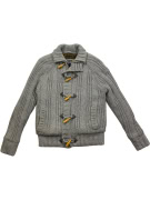 Schott N.Y.C. Cardigan lavorato a maglia con bottoni toggle foderato in sherpa grigio da uomo S