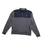 SCOTT ELLIS Φούτερ Half Zip Casual Logo Δίχρωμο Γκρι Ανδρικό XL