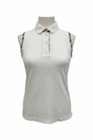 Sergio Tacchini Αμάνικη Polo Vintage Tennis Logo Λευκή Γυναικεία M