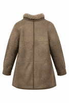 SHEARLING ΜΑΚΡΥ ΠΑΛΤΟ ΚΑΣΤΟΡΙΝΟ ΜΠΕΖ ΓΥΝΑΙΚΕΙΟ PRE OWNED XL