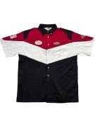 SPEED ZONE RACE GEAR SHORT SLEEVE SHIRT RACING BLACK RED WHITE MENS PRE OWNED L