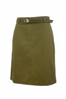 STEFANEL MIDI PENCIL SKIRT CASUAL WITH BELT OLIVE GREEN WOMEN'S S
