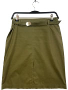 STEFANEL MIDI PENCIL SKIRT CASUAL WITH BELT OLIVE GREEN WOMEN'S S