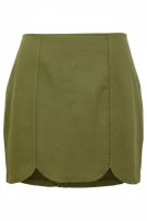 STEFANEL MINI SKIRT IN OLIVE GREEN COLOR WOMEN’S XS