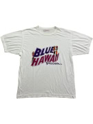 STEFANEL T-SHIRT VINTAGE BLUE HAWAII BIANCO UOMO L