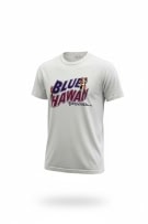 STEFANEL T-SHIRT VINTAGE BLUE HAWAII BIANCO UOMO L
