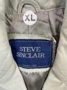 Steve Sinclair Giacca in pelle Grigio-Verde (XL)