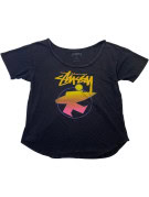 STUSSY GRAPHIC TEE STREETWEAR ΞΕΘΩΡΙΑΣΜΕΝΟ ΜΑΥΡΟ ΓΥΝΑΙΚΕΙΟ PRE OWNED L