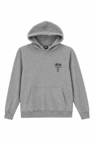 STUSSY FELPA CON CAPPUCCIO MINIMAL GRIGIO UOMO PRE OWNED S