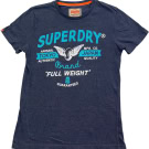SUPERDRY T SHIRT MINIMAL NAVY UNISEX PRE OWNED M