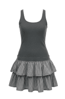 SuperDry Vintage Mini Φόρεμα Cotton Logo Γκρι Γυναικείο XS