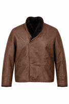 1980s T. SHEARLING ΔΕΡΜΑΤΙΝΟ JACKET CLASSIC ΚΑΦΕ ΑΝΤΡΙΚΟ PRE OWNED XL