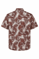TASSO ISLAND HAWAIIAN PRINT SHIRT BURGUNDY MEN PRE OWNED S