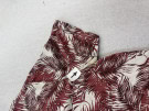 TASSO ISLAND HAWAIIAN PRINT SHIRT BURGUNDY MEN PRE OWNED S