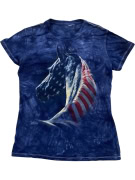 THE MOUNTAIN T-Shirt Tie-Dye Graphic Horse Print Μπλε Γυναικείο L