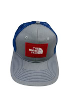 THE NORTH FACE TRUCKER HAT LOGO PATCH GREY BLUE UNISEX ONE SIZE