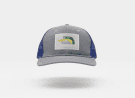 THE NORTH FACE TRUCKER CAP RETRO GREY BLUE UNISEX PRE OWNED