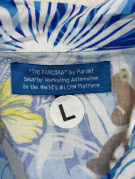 THE PARLOHA HAWAIIAN SHIRT TROPICAL BLUE MEN PRE OWNED L