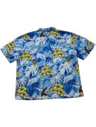 THE PARLOHA HAWAIIAN SHIRT TROPICAL BLUE MEN PRE OWNED L