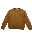 Timberland Πλεκτό Πουλόβερ Cable Knit Lambswool Blend Logo Καφέ Ανδρικό M