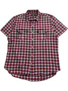 TIMBERLAND Camicia casual a quadri con logo ricamato rosso/blu da uomo M