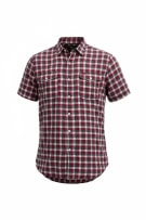 TIMBERLAND Camicia casual a quadri con logo ricamato rosso/blu da uomo M