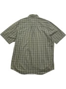 TIMBERLAND SHORT SLEEVE CHECKED SHIRT LOGO GREEN/GREY MENS XL