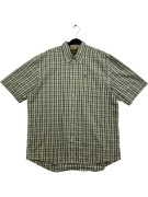 TIMBERLAND SHORT SLEEVE CHECKED SHIRT LOGO GREEN/GREY MENS XL