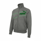 VINTAGE Puma Giacca Track con Collo Alto, Grigio-Verde, M