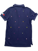 Tommy Hilfiger Ανδρικό Polo Slim Fit Navy με Pattern Σημαιών Size S