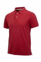 Tommy Hilfiger Denim Polo Shirt Classic Logo Κόκκινο Ανδρικό Small
