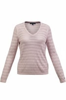 Tommy Hilfiger Women’s Knit Top Pink V-Neck M