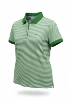 TOMMY HILFIGER Γυναικείο Polo Μπλουζάκι Ριγέ Vintage Λογότυπο Πράσινο Λευκό Γυναικείο XL