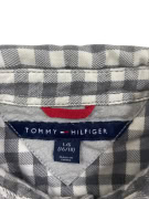 TOMMY HILFIGER Camicia casual a quadri con logo grigio-bianco da uomo L