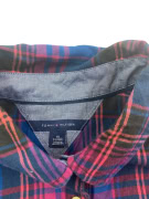TOMMY HILFIGER Plaid Shirt Casual Logo Blue-Pink Women’s XL