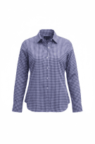 Tommy Hilfiger Camicia casual scozzese con logo blu da donna M