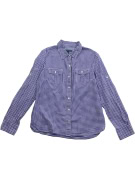 Tommy Hilfiger Camicia casual scozzese con logo blu da donna M