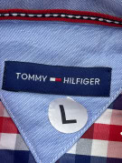 TOMMY HILFIGER SHORT SLEEVE SHIRT CHECKED MULTICOLOR MENS PRE OWNED L