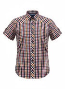 TOMMY HILFIGER SHORT SLEEVE SHIRT CHECKED MULTICOLOR MENS PRE OWNED L